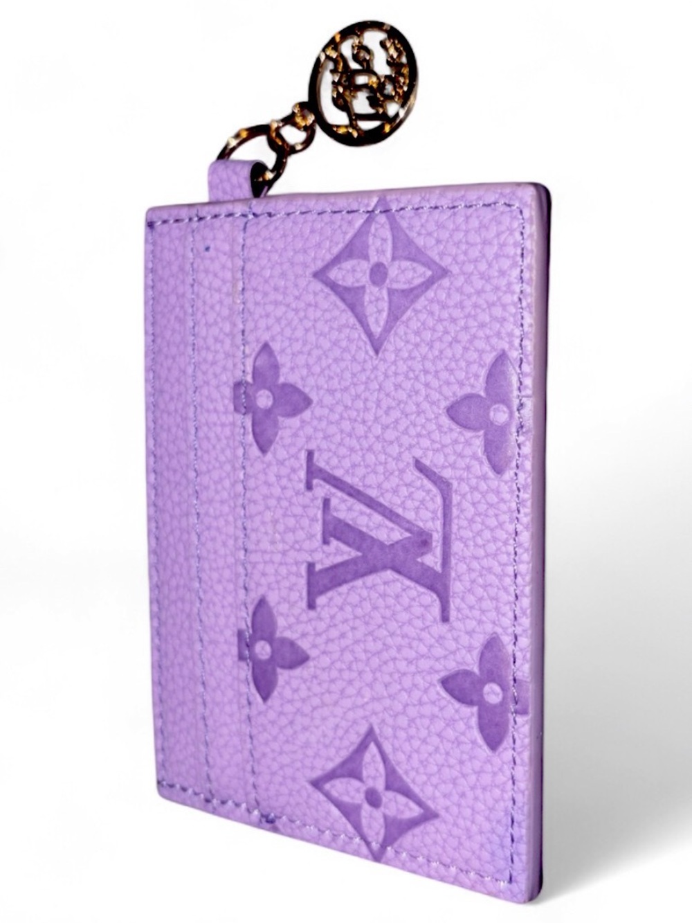 Louis Vuitton Lilac Monogram Card Holder with Gold Charm